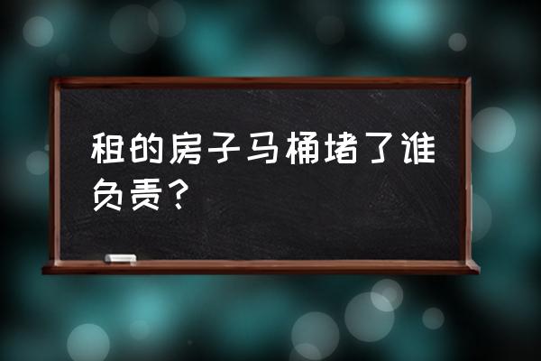 马桶堵塞是由房东处理吗 租的房子马桶堵了谁负责？