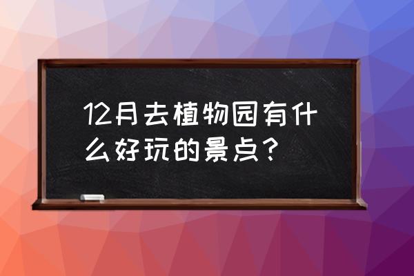 北京大兴区植物园现在好玩吗 12月去植物园有什么好玩的景点？