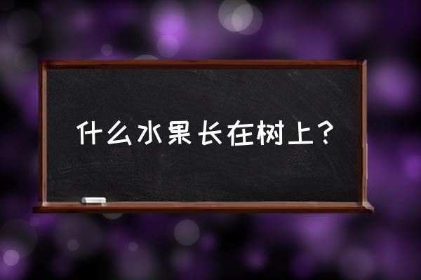 果树上有哪些水果 什么水果长在树上？