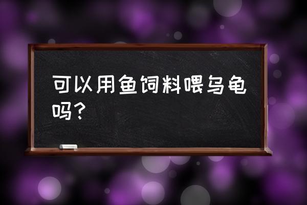 喂鱼的饲料可以喂龟吗 可以用鱼饲料喂乌龟吗？