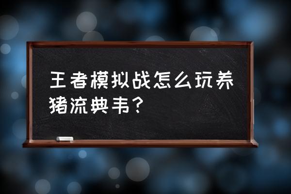 王者模拟战如何运营好养猪流 王者模拟战怎么玩养猪流典韦？