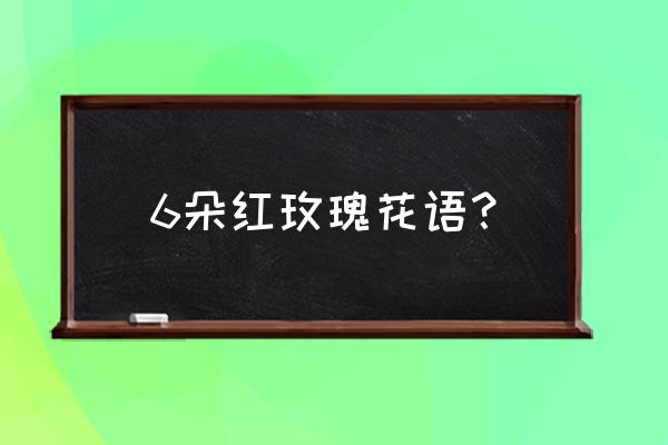 玫瑰红送多少支代表的意思 6朵红玫瑰花语？