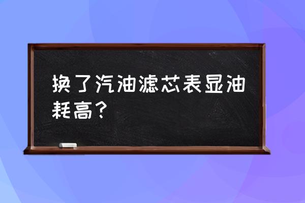 赛欧汽油滤芯会影响油耗吗 换了汽油滤芯表显油耗高？