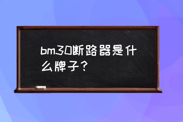 bm是什么品牌的空气开关 bm30断路器是什么牌子？