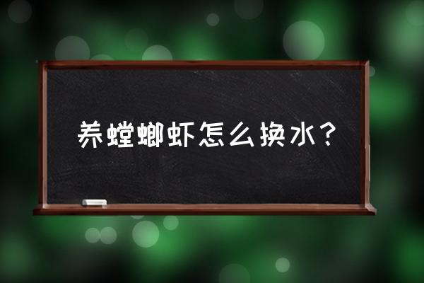 螳螂虾用什么鱼缸养 养螳螂虾怎么换水？