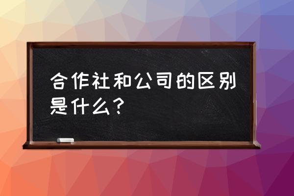 现代农业园区运营体系 合作社和公司的区别是什么？