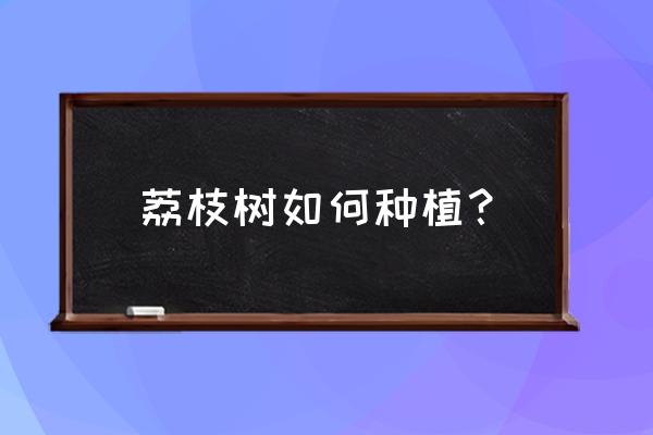 荔枝种子的栽培方法不用土 荔枝树如何种植？