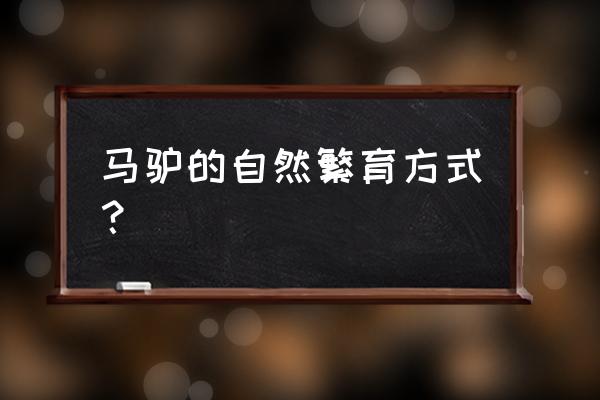 马的养殖繁育方法是什么 马驴的自然繁育方式？