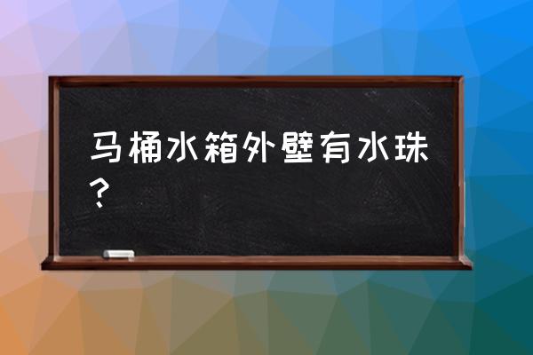 座便器水箱渗水是怎么回事 马桶水箱外壁有水珠？