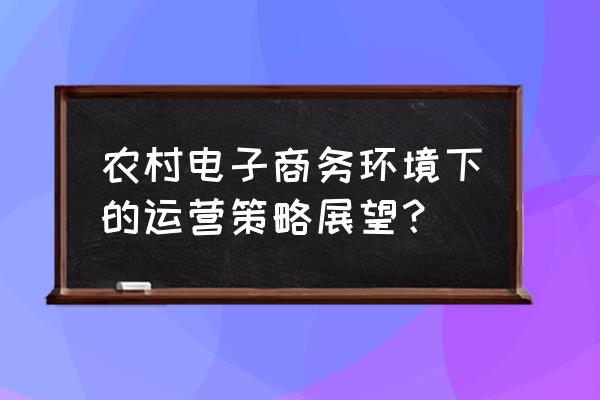 怎样建设乡村电商服务站点 农村电子商务环境下的运营策略展望？