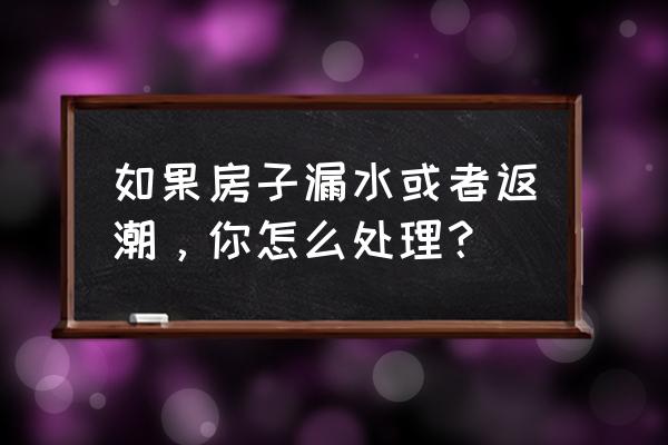 房屋里面漏水怎么解决 如果房子漏水或者返潮，你怎么处理？