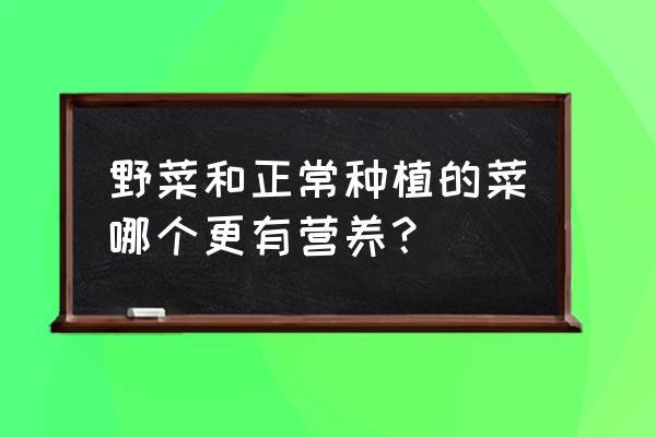 野菜为什么不人工种植 野菜和正常种植的菜哪个更有营养？