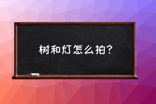 彩灯怎样拍摄 树和灯怎么拍？