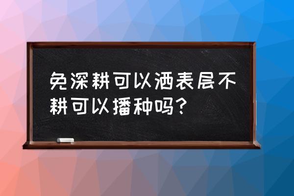 什么树的种子不进土壤也能发芽 免深耕可以洒表层不耕可以播种吗？