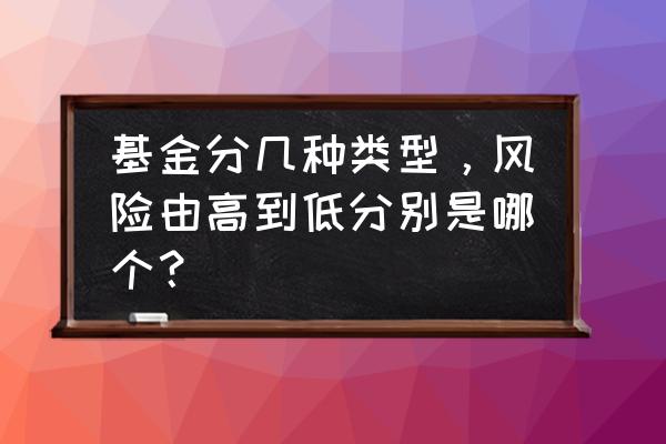 货币基金面临的主要风险有哪些 基金分几种类型，风险由高到低分别是哪个？