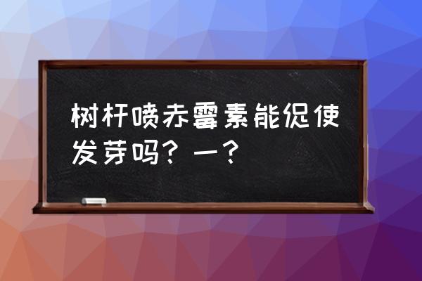 树木育苗怎么催芽 树杆喷赤霉素能促使发芽吗？一？