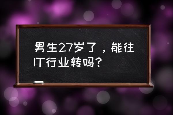 revit操作笔记 男生27岁了，能往IT行业转吗？