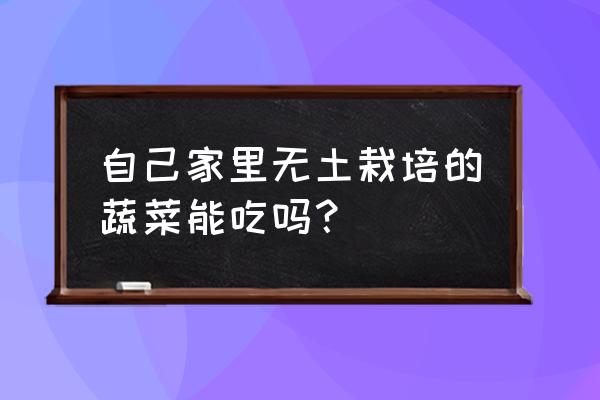 怎样无土种植空心菜 自己家里无土栽培的蔬菜能吃吗？