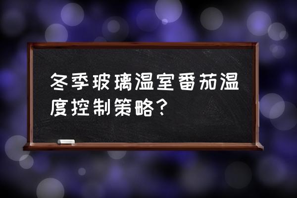 冬天在家怎样种植西红柿 冬季玻璃温室番茄温度控制策略？