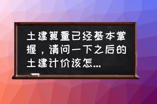 土建算量技巧讲解 土建算量已经基本掌握，请问一下之后的土建计价该怎么学习？