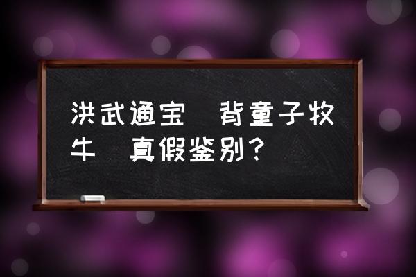 洪武牧牛最高拍卖纪录 洪武通宝（背童子牧牛）真假鉴别？