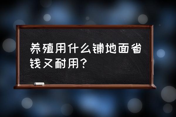 最省钱的养殖方法和技术 养殖用什么铺地面省钱又耐用？