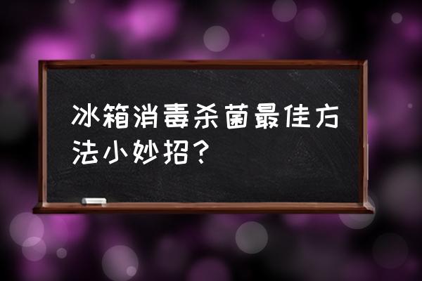 冰箱用什么清洗剂能清洗干净 冰箱消毒杀菌最佳方法小妙招？