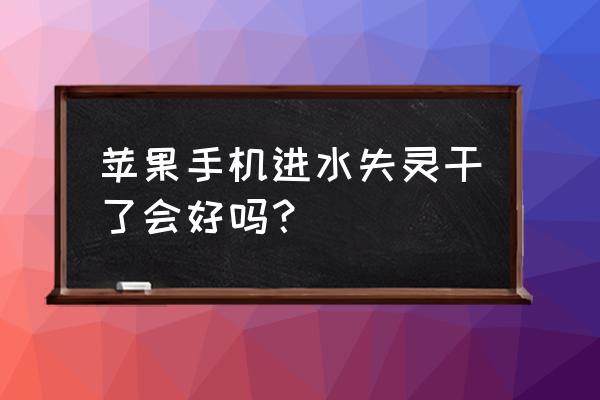 手机进水后可以立刻充电吗 苹果手机进水失灵干了会好吗？