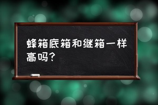 蜂箱底部需要固定吗 蜂箱底箱和继箱一样高吗？