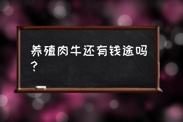 养殖肉牛如何找销路 养殖肉牛还有钱途吗？