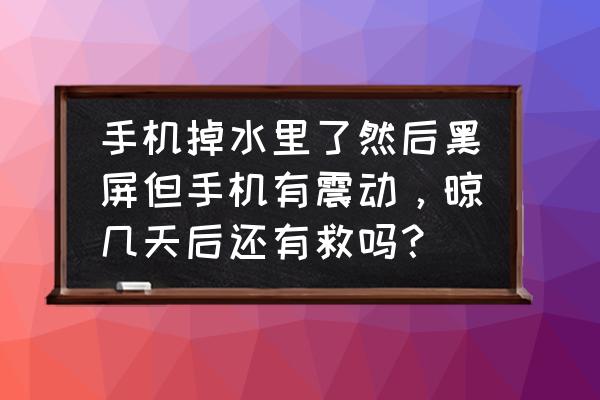 如果手机落水六个月了怎么处理 手机掉水里了然后黑屏但手机有震动，晾几天后还有救吗？