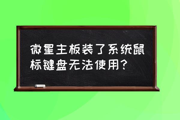 z560键盘 微星主板装了系统鼠标键盘无法使用？