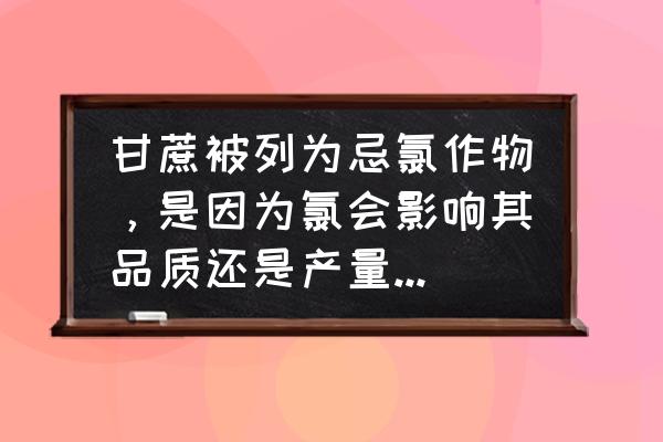 果蔗的作用与禁忌 甘蔗被列为忌氯作物，是因为氯会影响其品质还是产量?史丹利高塔复合肥25-10-16含氯(低氯)可用吗？