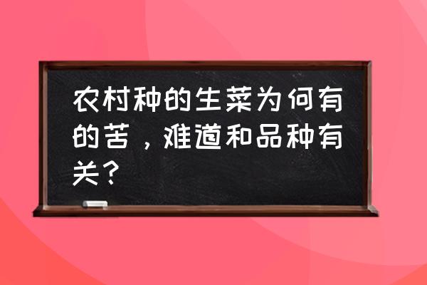 地里种生菜的方法和步骤 农村种的生菜为何有的苦，难道和品种有关？