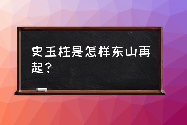 史玉柱讲销售技巧 史玉柱是怎样东山再起？