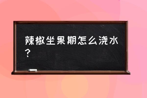 辣椒浇水最好的方法 辣椒坐果期怎么浇水？