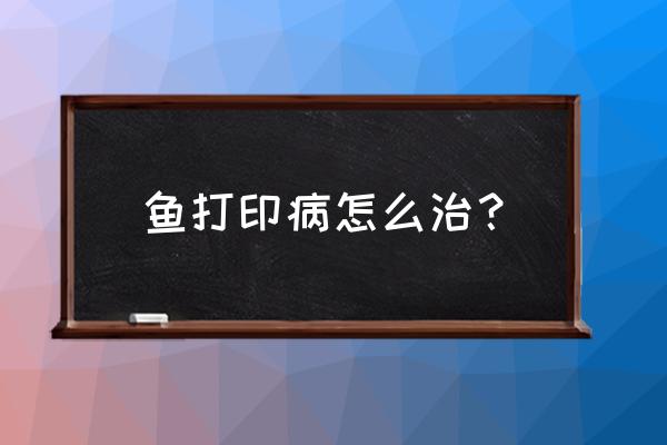 水产养殖鱼发病解决方案 鱼打印病怎么治？