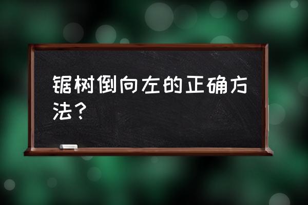 伐木的正确方法和技巧 锯树倒向左的正确方法？