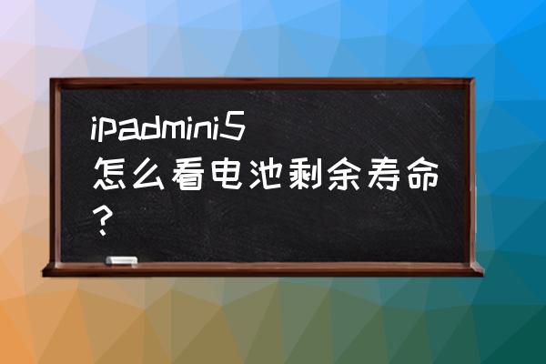 ipad剩余空间怎么查 ipadmini5怎么看电池剩余寿命？