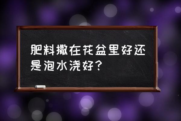 养花施肥的技巧自己做肥料 肥料撒在花盆里好还是泡水浇好？