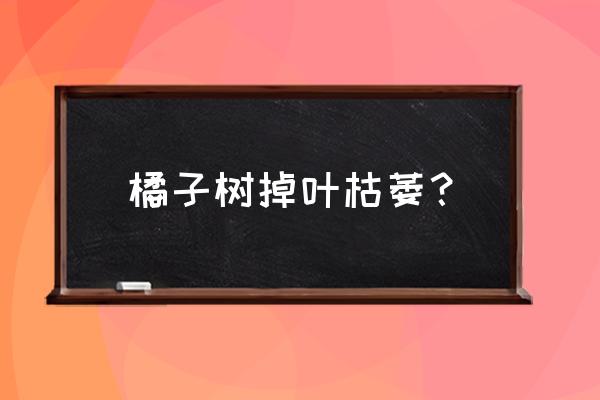 盆栽的桔子树枯萎了怎么救活它 橘子树掉叶枯萎？