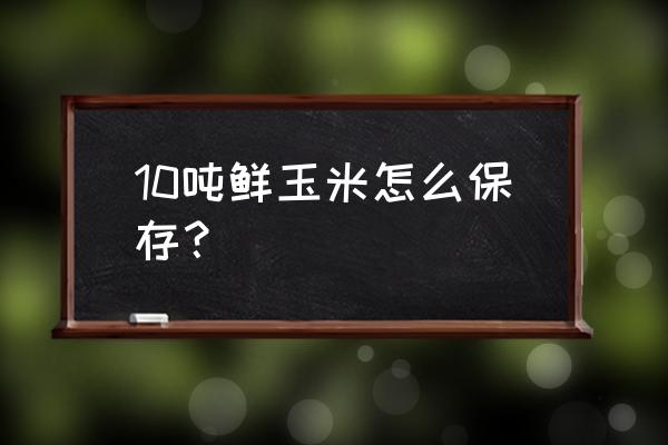 储存鲜玉米的最好方法 10吨鲜玉米怎么保存？