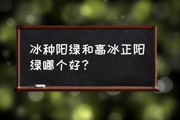 高冰种翡翠和正冰种翡翠的区别 冰种阳绿和高冰正阳绿哪个好？