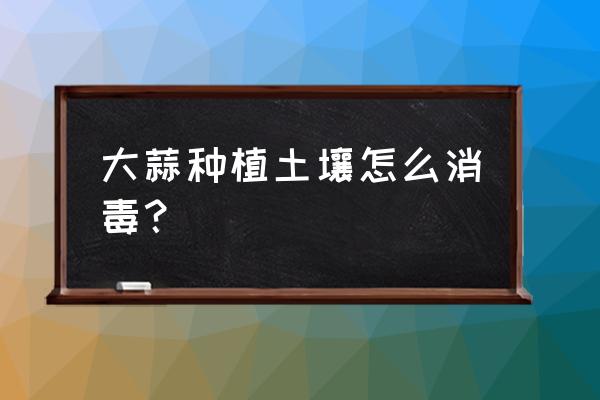 在家里用土怎么种大蒜 大蒜种植土壤怎么消毒？