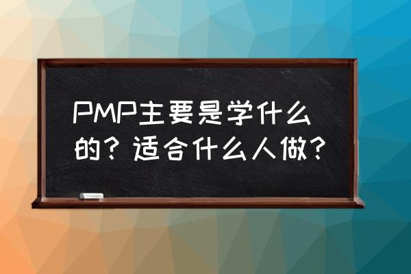 风险管理的方法和手段有哪些 PMP主要是学什么的？适合什么人做？