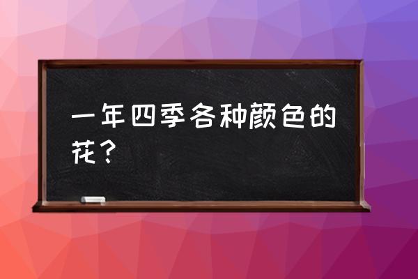 画玫瑰牡丹花凤凰花马蹄莲的画法 一年四季各种颜色的花？