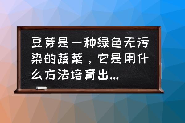 地里种豆芽的方法 豆芽是一种绿色无污染的蔬菜，它是用什么方法培育出来的呢？