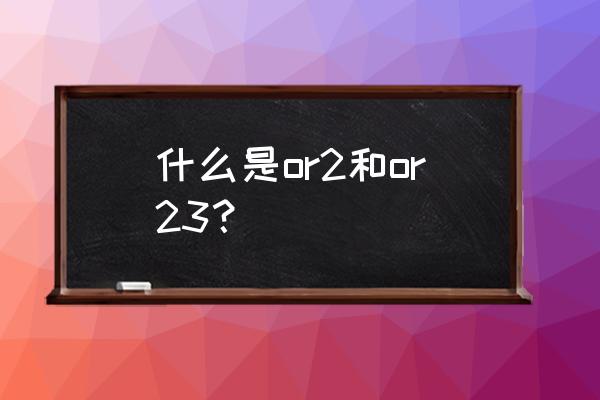 or2是什么 什么是or2和or23？