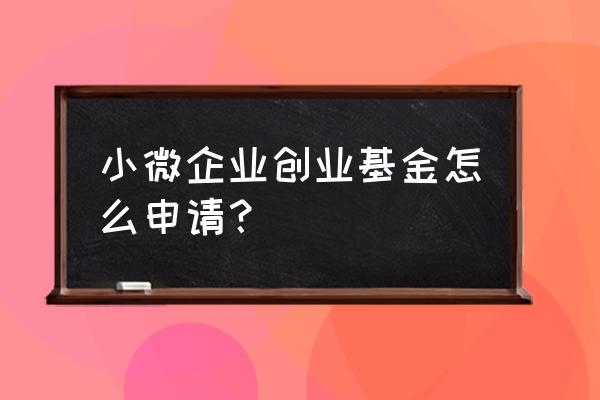 创业投资基金公司注册条件是什么 小微企业创业基金怎么申请？