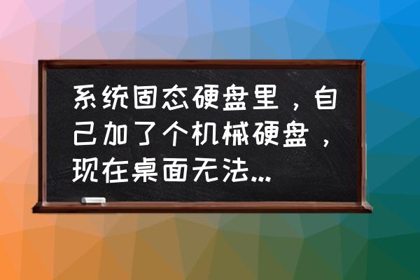 迷你主机固态硬盘进不去 系统固态硬盘里，自己加了个机械硬盘，现在桌面无法进入，所有程序停止？